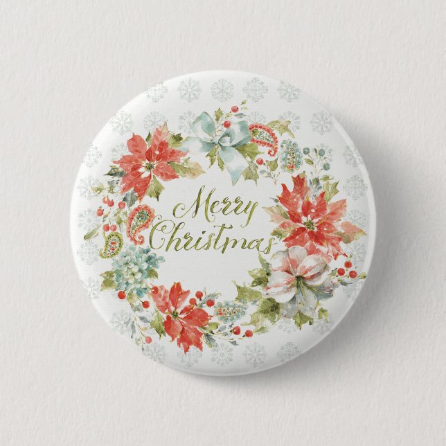 Home for the Holidays Merry Christmas 6 Cm Round Badge (Front)