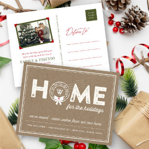 Home For The Holidays Monogram Moving Announcement