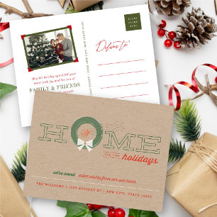 Home For The Holidays Monogram Moving Announcement