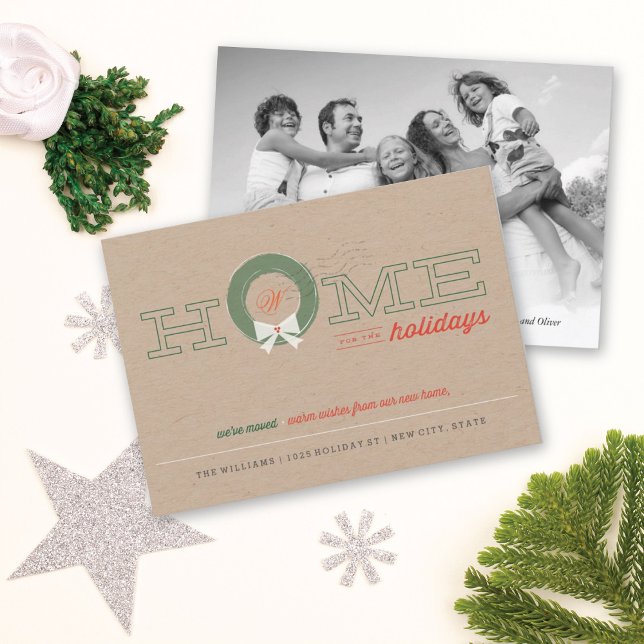 Home For The Holidays Moving Announcement Card (Creator Uploaded)