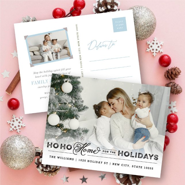 Home For The Holidays Photo Moving Announcement Postcard (Creator Uploaded)