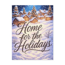 'Home for the Holidays' Postcard