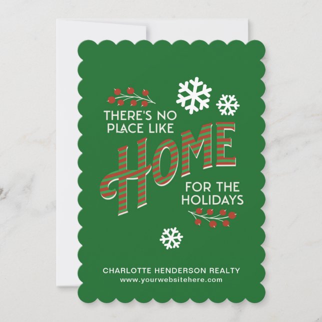 Home for the Holidays Real Estate Christmas Holiday Card (Front)