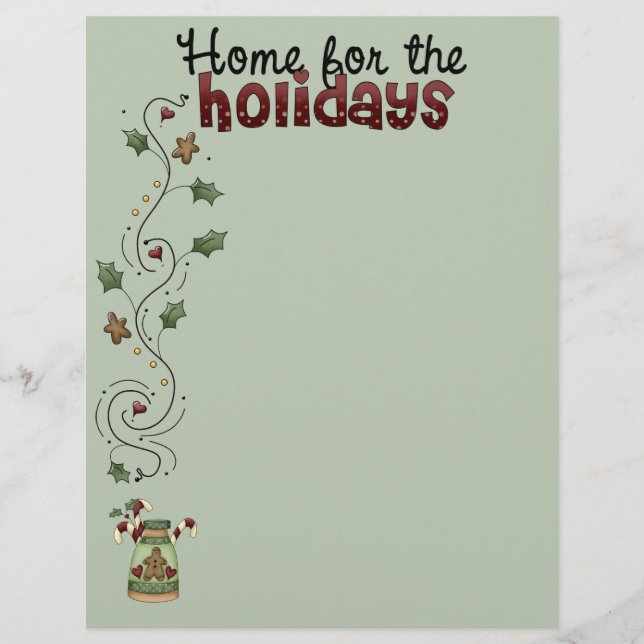 Home for the Holidays Recipe Pages (Un-Lined) (Front)