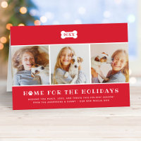 Home for the Holidays Red Pet Photo Christmas