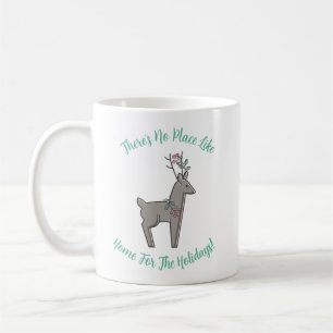 Home for the Holidays Reindeer Christmas Coffee Mug