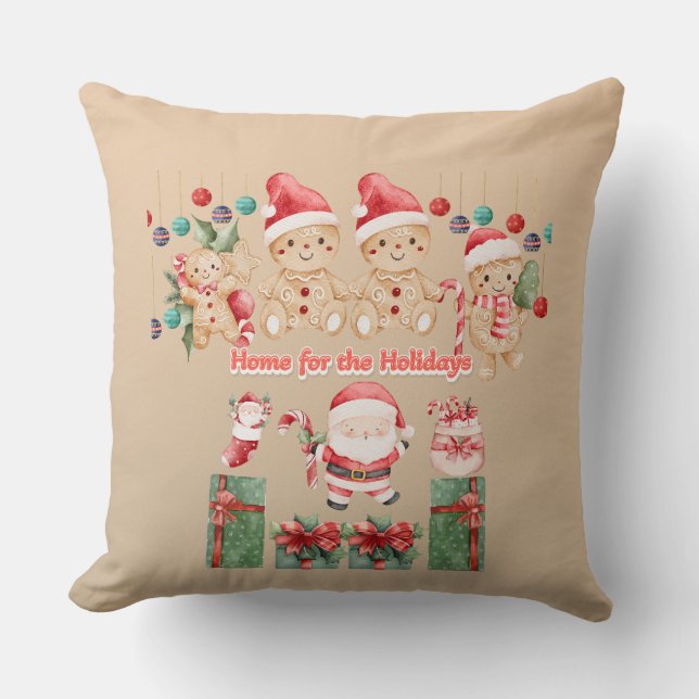 Home for the Holidays -Santa Claus pillow (Front)