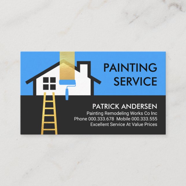 Home Frame Building Painting Service Business Card (Front)