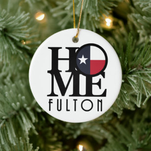 HOME Fulton Texas Ceramic Tree Decoration