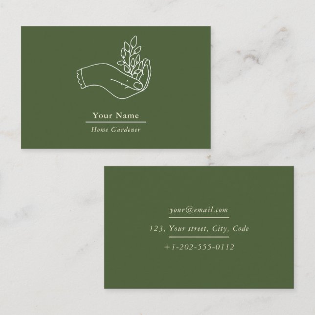 Home gardener plant business card (Front/Back)