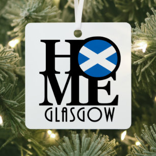 HOME Glasgow Scotland Metal Tree Decoration
