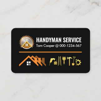 Home Gold Handyman Tools Signage Business Card