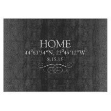 HOME GPS Coordinate Glass Cutting Board