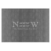 Home GPS Coordinate Glass Cutting Board