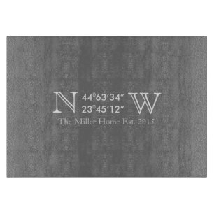 Home GPS Coordinate Glass Cutting Board
