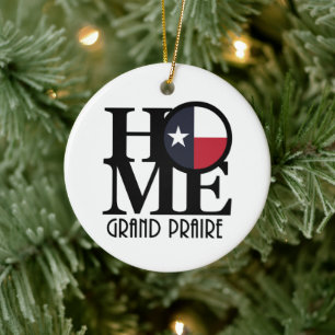 HOME Grand Prairie Texas Ceramic Tree Decoration