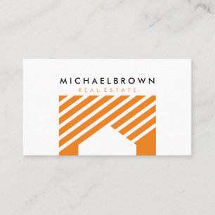 Home Graphic Orange Rent house Business Card