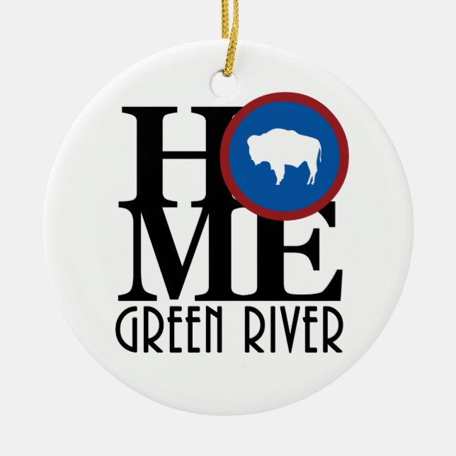HOME Green River Wyoming Ceramic Tree Decoration (Front)