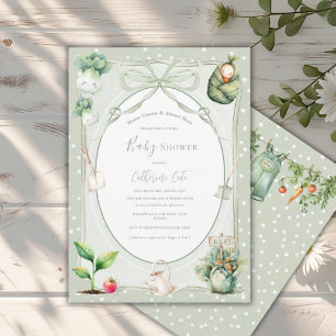 Home Grown & Almost Here Vegetable Baby  Invitation