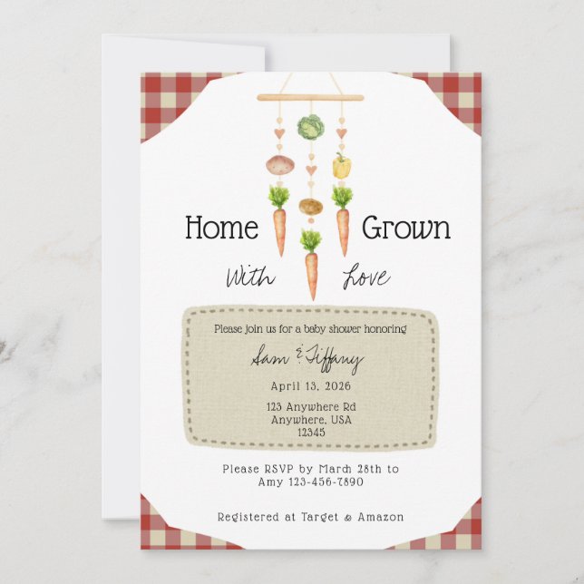 Home Grown With Love Invitation (Front)