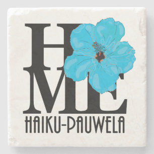 HOME Haiku-Pauwela blue hibiscus Stone Coaster