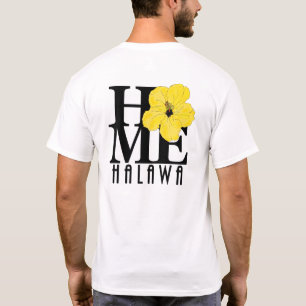 HOME Halawa Hawaii Yellow Hibiscus (back print) T-Shirt