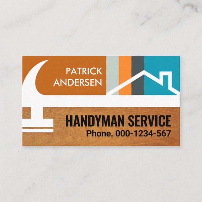 Home Hammer Vertical Lines Business Card (Front)