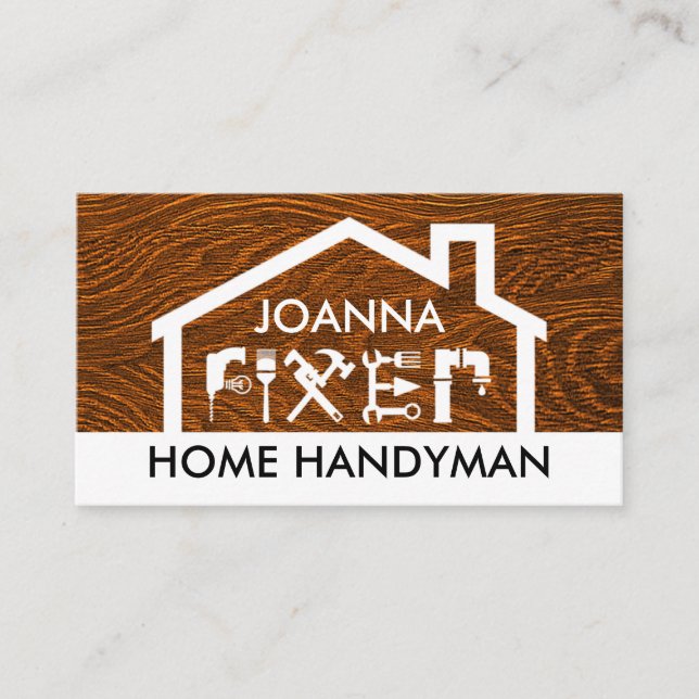 Home Handyman Tools Building Business Card (Front)