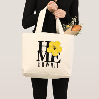 HOME Hawaii - yellow hibiscus Large Tote Bag