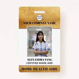 Home Health Aid Logo Photo ID Badge