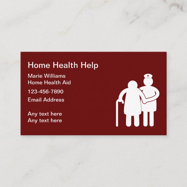 Home Health Aid Simple Business Cards (Front)