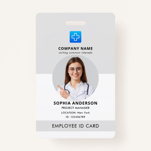 Home Health Aide Certified Nurse Aide Photo ID Bad ID Badge (Front)