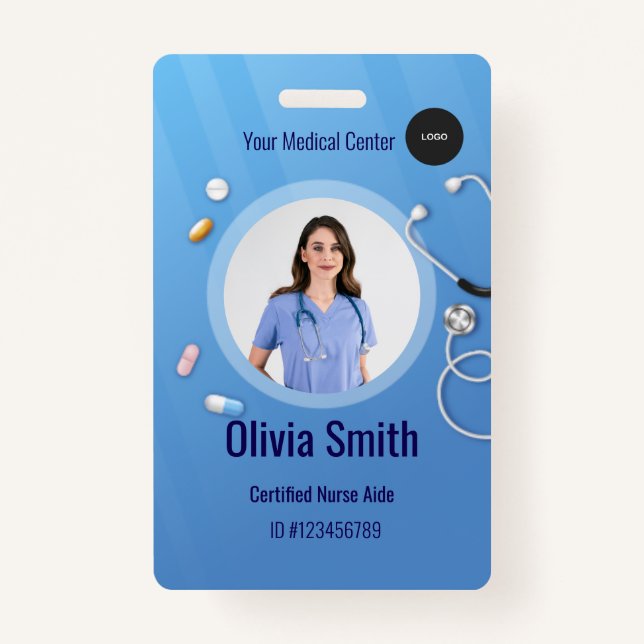 Home Health Aide Certified Nurse Aide Photo ID ID Badge (Front)