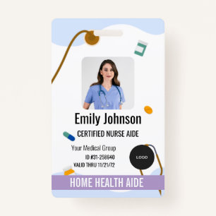 Home Health Aide / Certified Nurse Aide Photo ID ID Badge