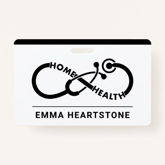 Home Health Care Nurse Caregiver ID Badge (Front)