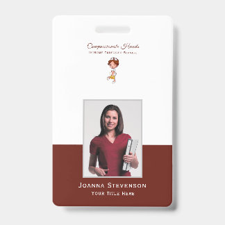 Home Health Care Nurse Caregiver Photo ID Badge