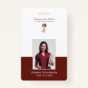 Home Health Care Nurse Caregiver Photo ID Badge