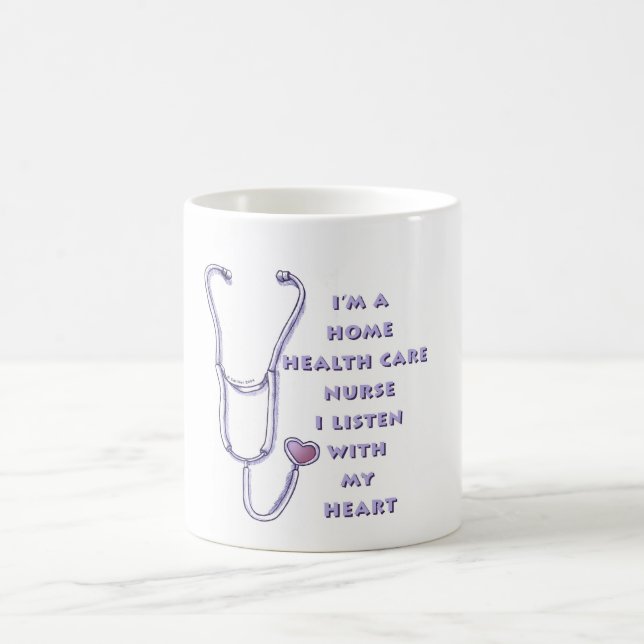 Home Health Care Nurse Heart Coffee Mug (Center)
