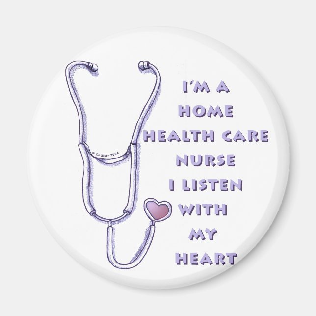 Home Health Care Nurse Heart Magnet (Front)