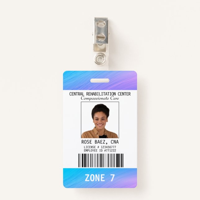  Home Health Colourful Security Photo Name Badge ID Badge (Front with Clip)