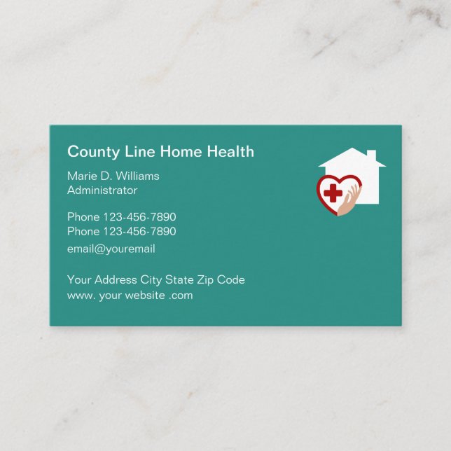 Home Health Medical Services Business Card (Front)