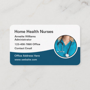 Home Health Modern Medical Nurse Business Cards 