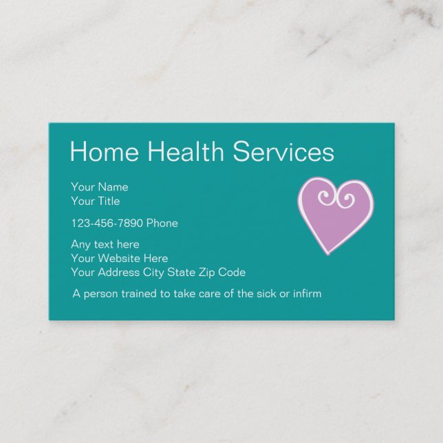 Home Health Nurse Business Cards (Front)