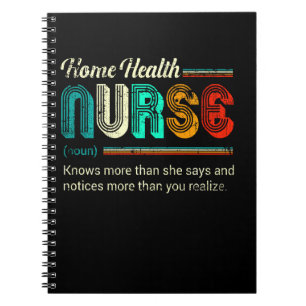 Home Health Nurse Funny Definition Quote Vintage S Notebook
