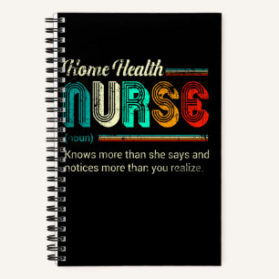 Home Health Nurse Funny Definition Quote Vintage S Notebook