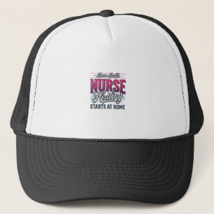 Home Health Nurse Healing Starts At Home Shirt Des Trucker Hat