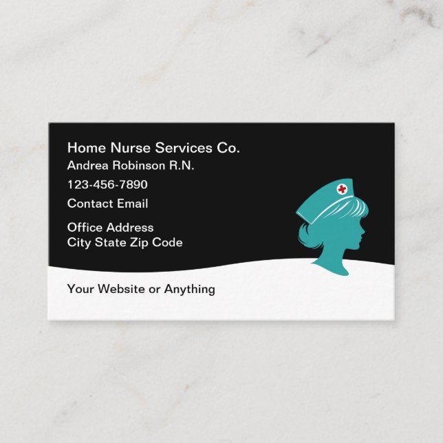 Home Health Nurse Medical Services Business Card (Front)