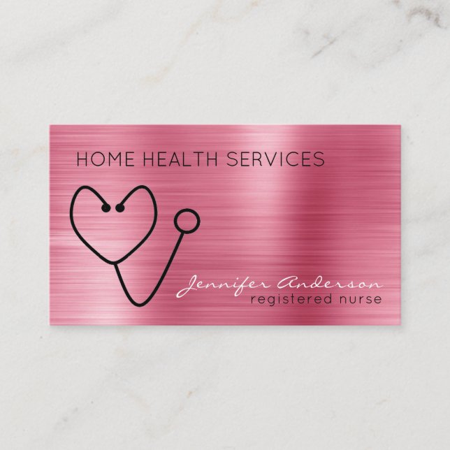Home Health Nurse Registered Nurse Caretaker Business Card (Front)
