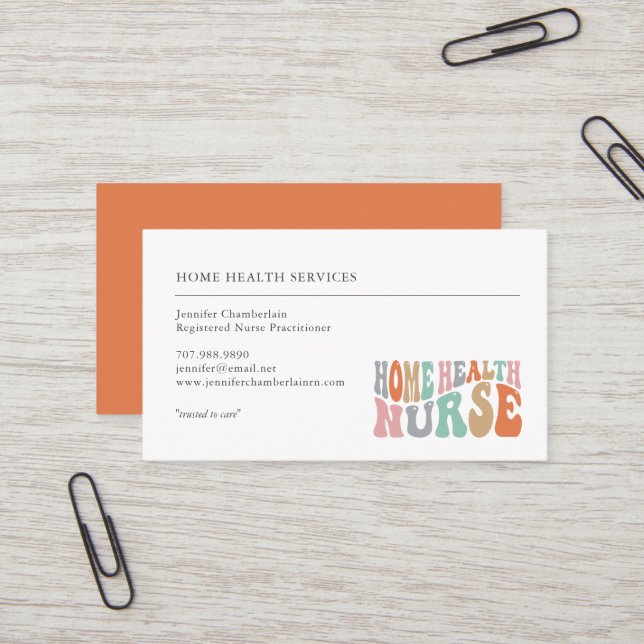 Home Health Nurse Services Stethoscope Business Card (Front/Back In Situ)