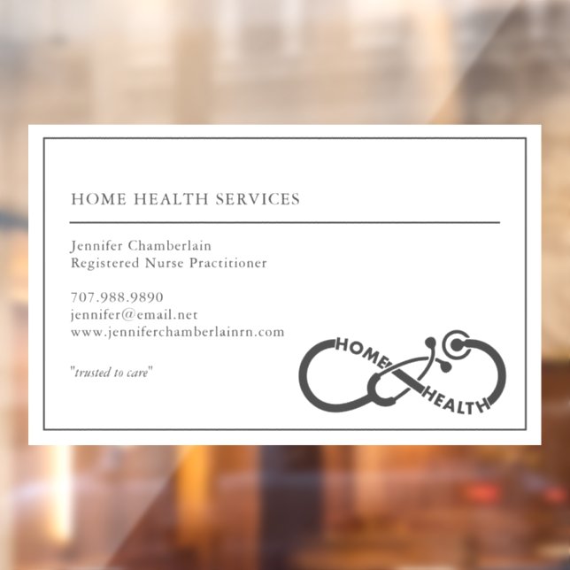 Home Health Nurse Services Stethoscope Window Cling (Sheet 2)